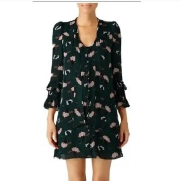 EUC Derek Lam 10 Crosby Scribble Printed Silk Dress, Sz - 4 - Picture 1 of 7